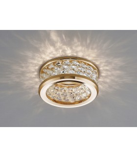 GU10 Recessed Downlight with 3 Levels Of Crystal Beads French Gold, Clear - 2