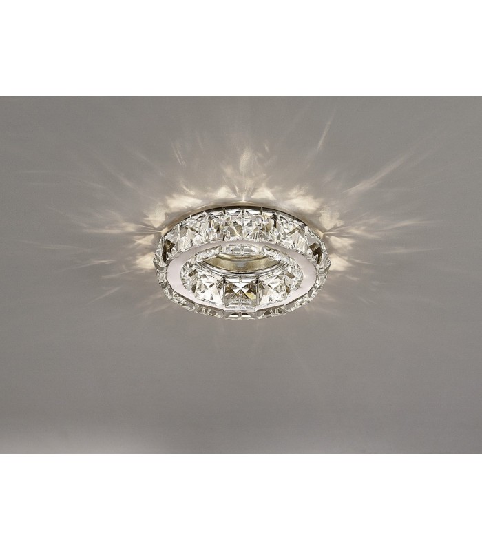 GU10 Round Recessed Downlight Polished Chrome, Crystal - 2
