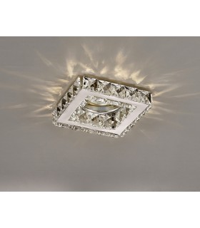GU10 Square Recessed Downlight Polished Chrome, Crystal - 2