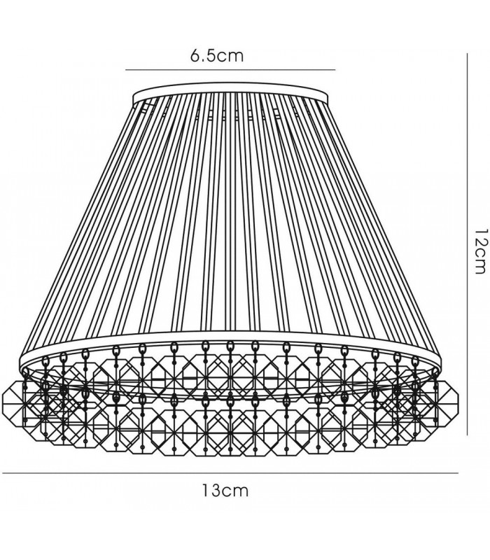 Clip-On Shade with Black Glass Rods Black Chrome, - 3