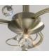 Flush Ceiling 3 Light Antique Brass, Crystal - 7