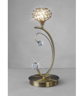 Table Lamp 1 Light Antique Brass, Crystal - 2