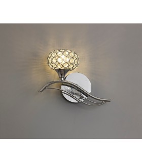 Wall Lamp Switched 1 Light Left Polished Chrome, Crystal - 2