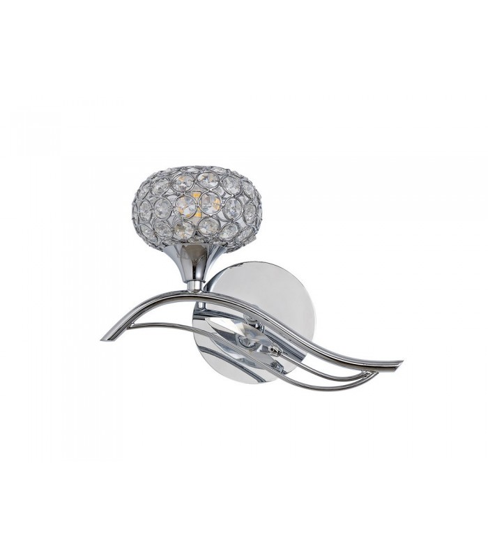 Wall Lamp Switched 1 Light Left Polished Chrome, Crystal - 4