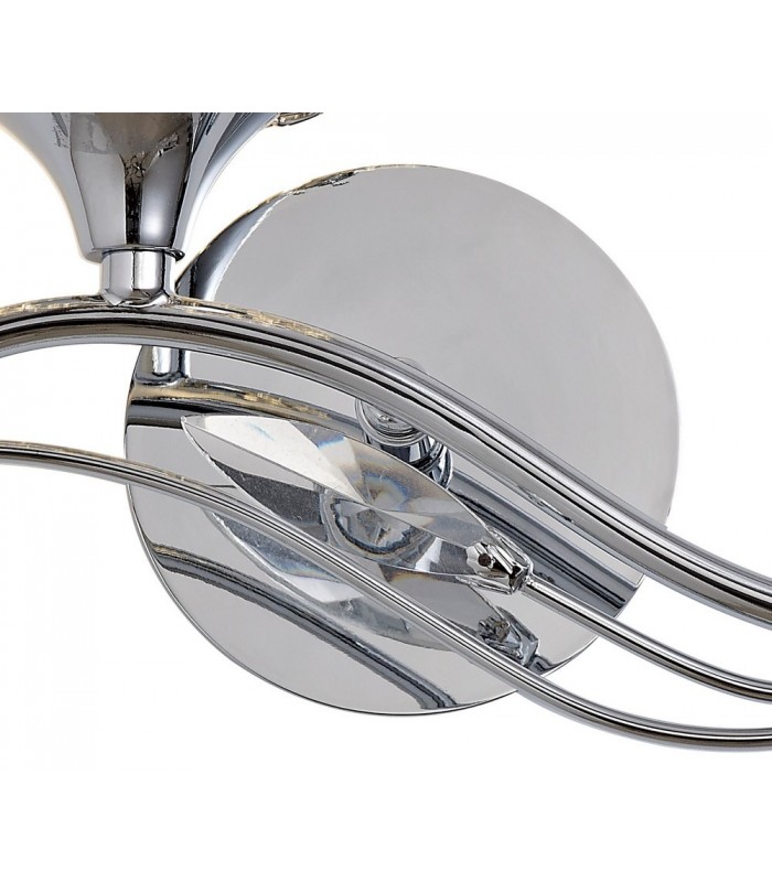 Wall Lamp Switched 1 Light Left Polished Chrome, Crystal - 5