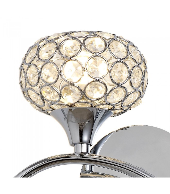 Wall Lamp Switched 1 Light Left Polished Chrome, Crystal - 6