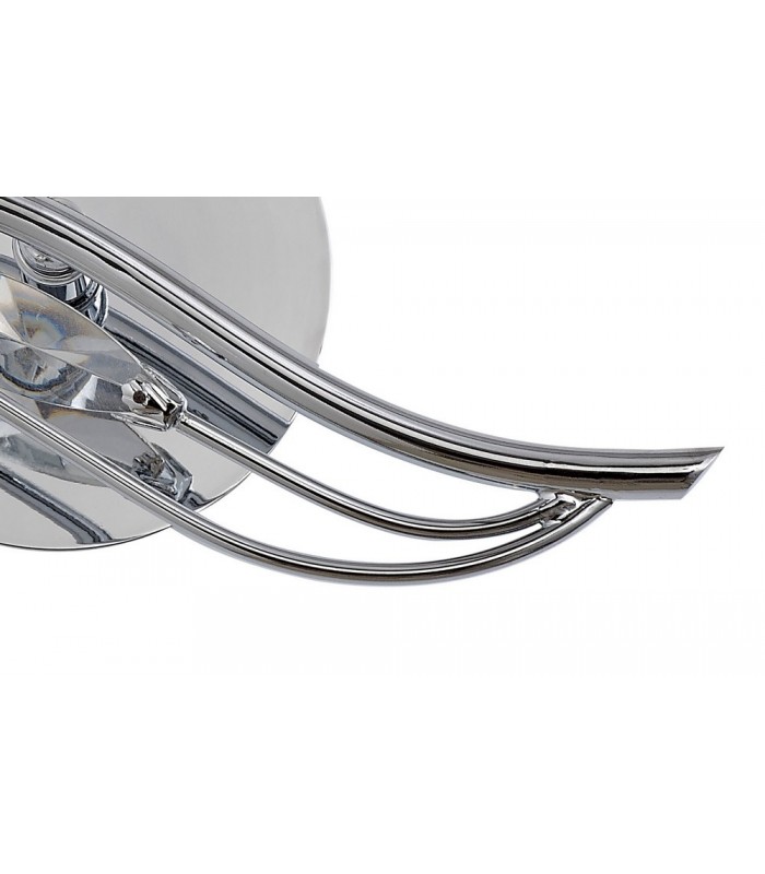Wall Lamp Switched 1 Light Left Polished Chrome, Crystal - 7