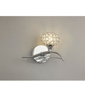 Wall Lamp Switched 1 Light Right Polished Chrome, Crystal - 2