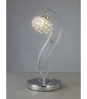 Table Lamp 1 Light Polished Chrome, Crystal - 2