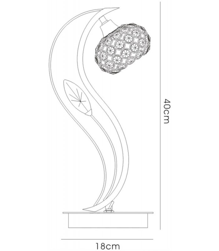 Table Lamp 1 Light Polished Chrome, Crystal - 3