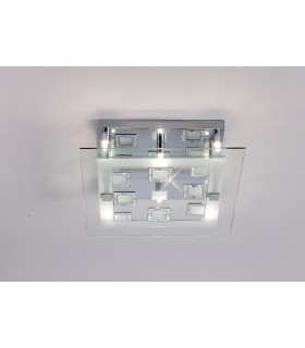 Ceiling Square with Square Pattern 6 Light Polished Chrome, Crystal - 2