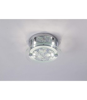 Ceiling Round with Circle Pattern 4 Light Polished Chrome, Crystal - 2