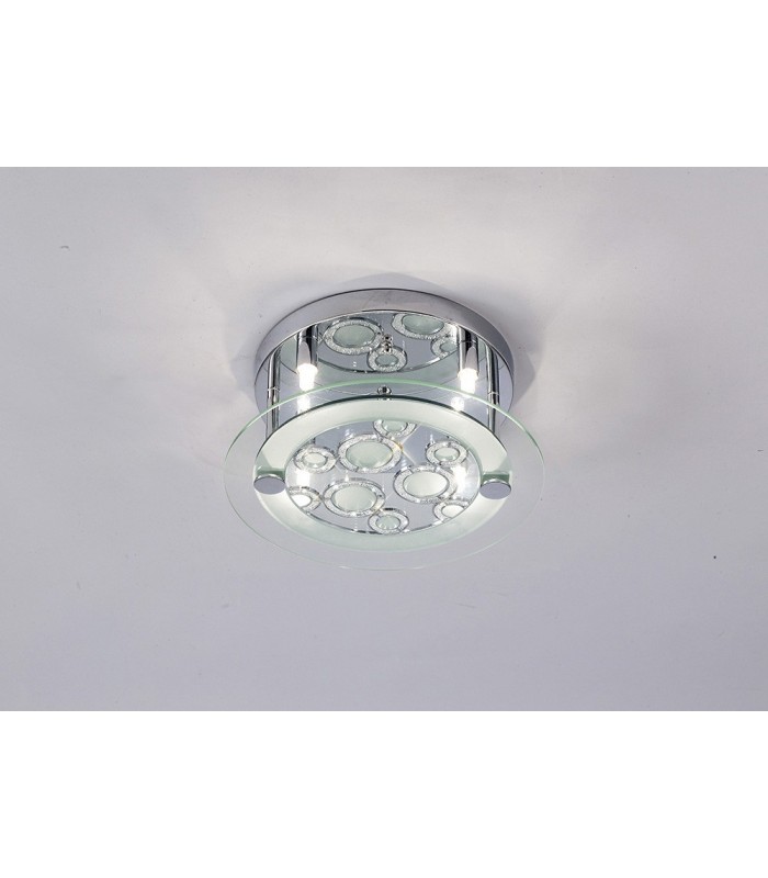 Ceiling Round with Circle Pattern 4 Light Polished Chrome, Crystal - 2