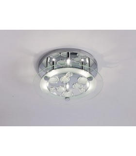 Ceiling Round with Circle Pattern 6 Light Round Polished Chrome, Crystal - 2