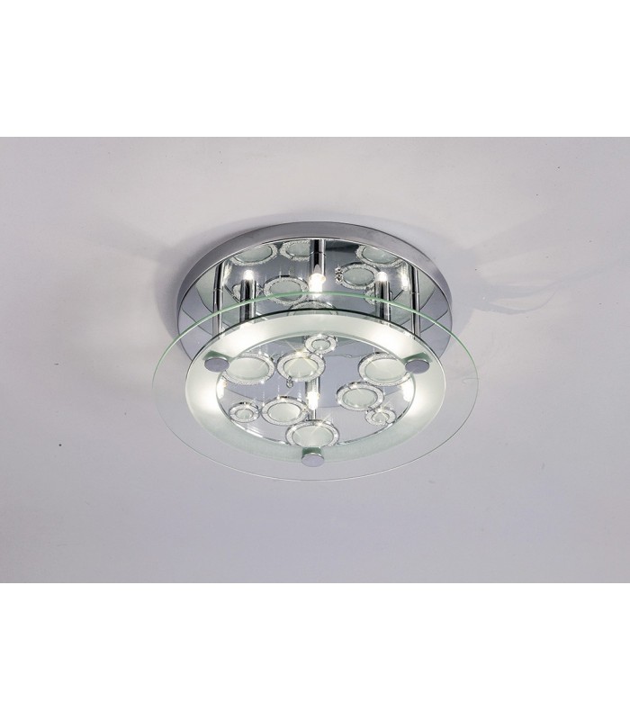 Ceiling Round with Circle Pattern 6 Light Round Polished Chrome, Crystal - 2