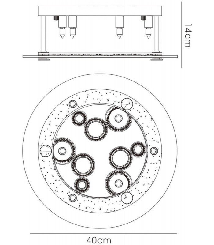 Ceiling Round with Circle Pattern 6 Light Round Polished Chrome, Crystal - 3
