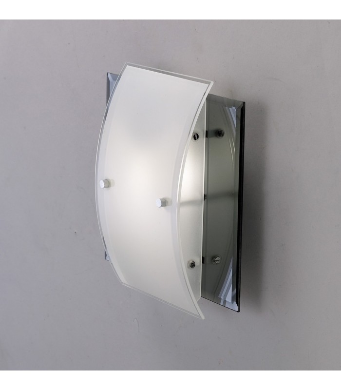 Flush Ceiling, Wall Lamp 1 Light Polished Chrome, Smoked Mirror - 2