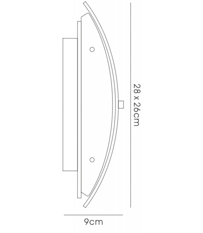 Flush Ceiling, Wall Lamp 1 Light Polished Chrome, Smoked Mirror - 3