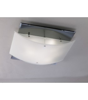 Flush Ceiling 3 Light Polished Chrome, Smoked Mirror - 2