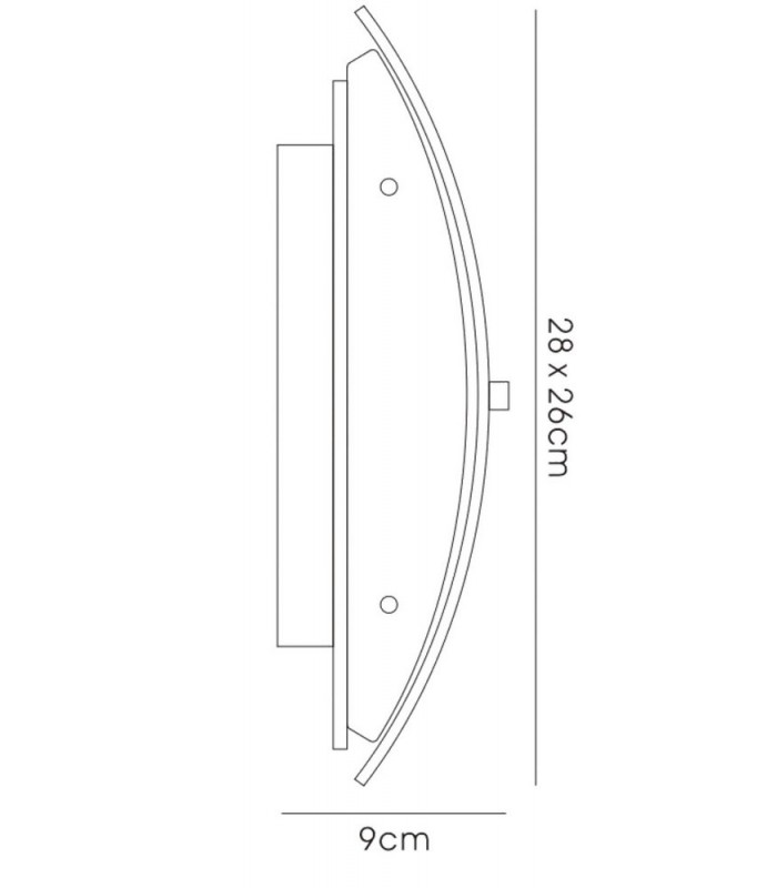 Flush Ceiling, Wall Lamp 1 Light Polished Chrome, Mirror - 3