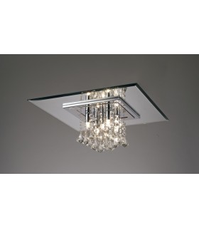 Flush Ceiling Square 5 Light G9 Polished Chrome, Crystal - 2