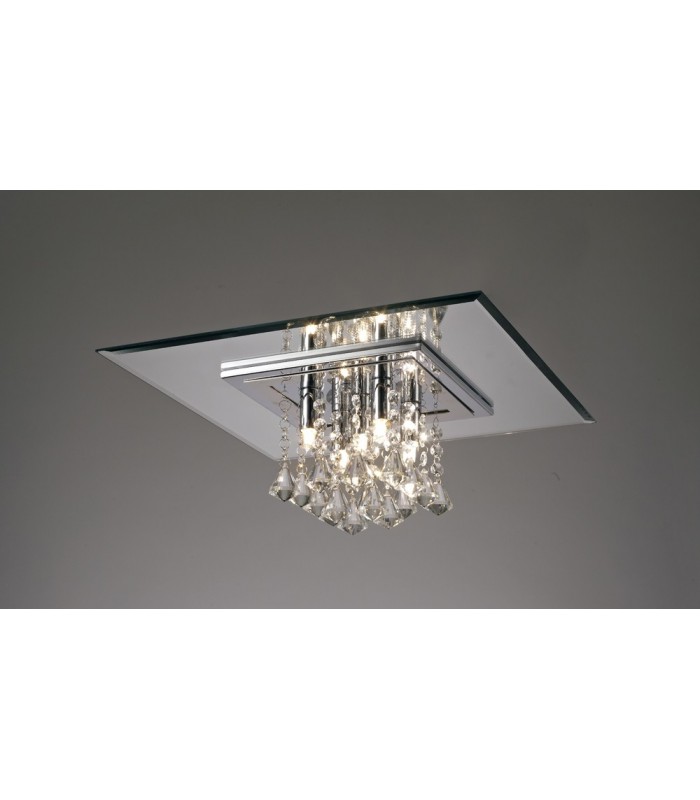 Flush Ceiling Square 5 Light G9 Polished Chrome, Crystal - 2