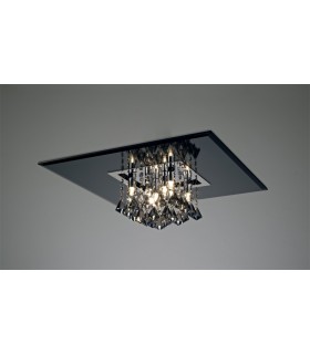 Flush Ceiling Square 8 Light G9 Polished Chrome, Smoked Mirror, Smoked Crystal - 2