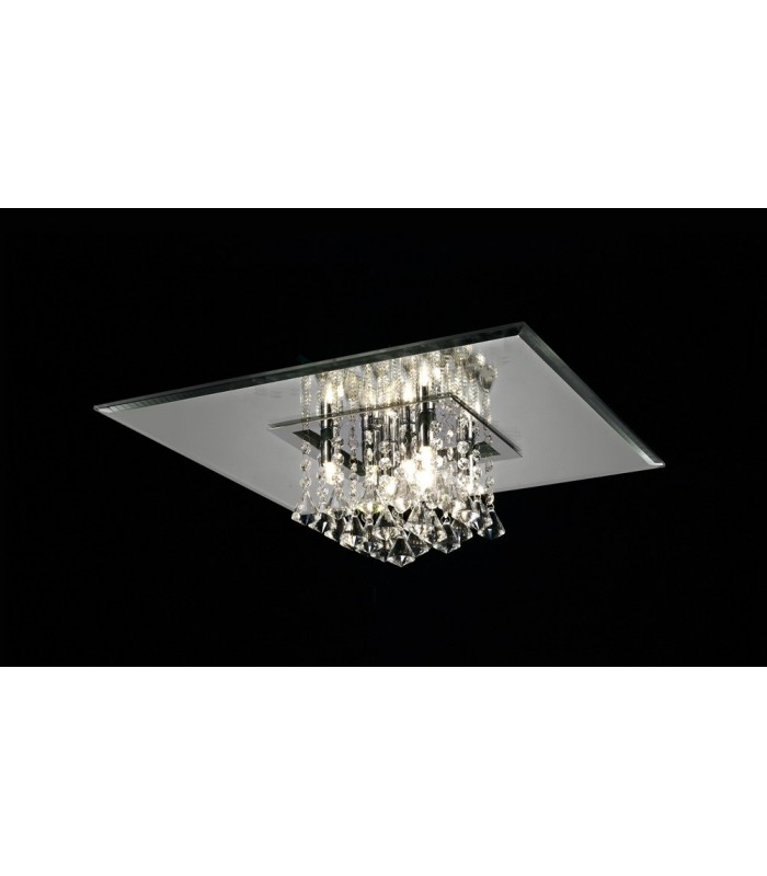 Flush Ceiling Square 8 Light G9 Polished Chrome, Crystal - 2