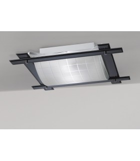Flush Ceiling 3 Light Black Chrome, Smoked Mirror - 2