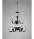 Ceiling Pendant Chandelier 2 Tier 9 Light Polished Chrome Dark Brown Faux Leather, Crystal - 2