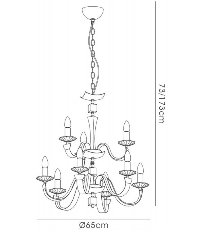 Ceiling Pendant Chandelier 2 Tier 9 Light Polished Chrome Dark Brown Faux Leather, Crystal - 3