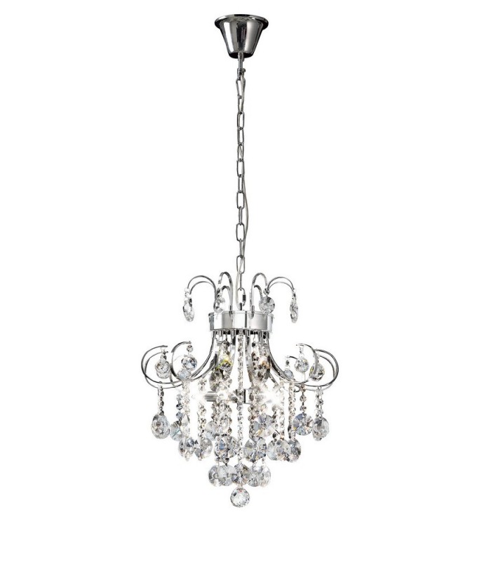Ceiling Pendant 5 Light Polished Chrome, Crystal - 4
