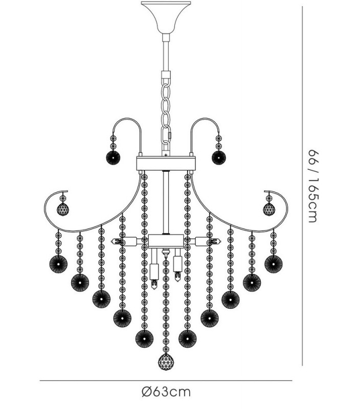 Ceiling Pendant 7 Light Polished Chrome, Crystal - 3