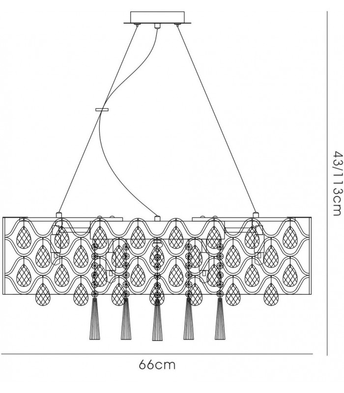 Ceiling Pendant 16 G9 Light Polished Chrome, Crystal - 3