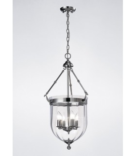 Ceiling Pendant Lantern 4 Light Polished Chrome, Glass - 2