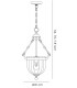 Ceiling Pendant Lantern 1 Light Antique Brass, Glass - 3