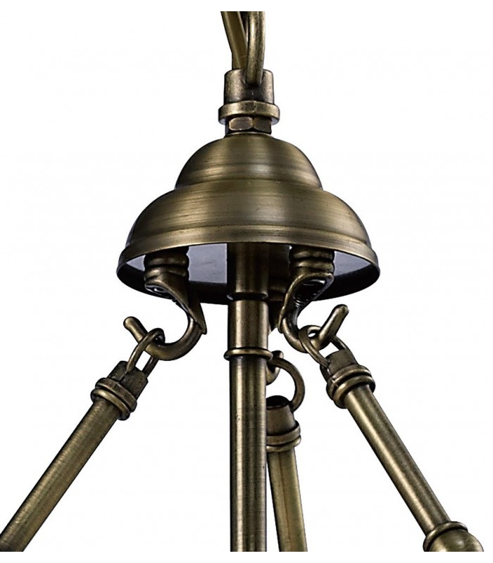 Ceiling Pendant Lantern 1 Light Antique Brass, Glass - 7