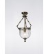 Ceiling Pendant Lantern 1 Light Antique Brass, Glass - 12