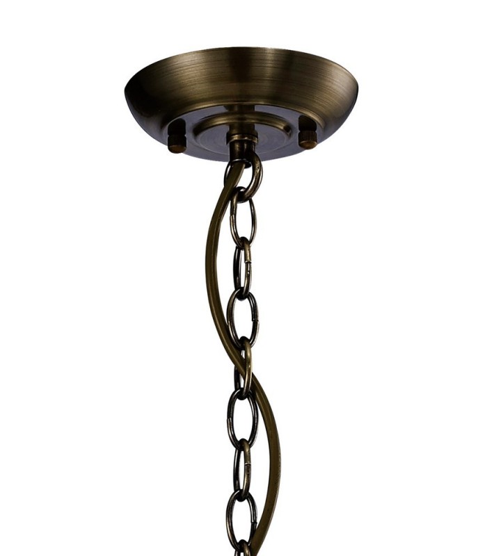 Ceiling Pendant Lantern 3 Light Antique Brass, Glass - 4