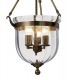 Ceiling Pendant Lantern 3 Light Antique Brass, Glass - 6
