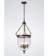 Ceiling Pendant Lantern 4 Light Antique Brass, Glass - 2