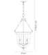 Ceiling Pendant Lantern 4 Light Antique Brass, Glass - 3