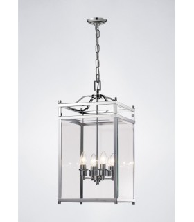 Ceiling Pendant Lantern 4 Light Polished Chrome, Glass - 2