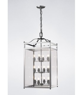 Ceiling Pendant Lantern 12 Light Polished Chrome, Glass - 2