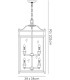 Ceiling Pendant Lantern 6 Light Antique Brass, Glass - 3