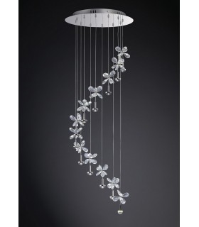 Ceiling Cluster Pendant 12 Light 4000K LED Polished Chrome, Crystal - 2