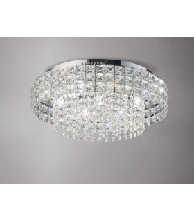 Flush Ceiling Round 7 Light Polished Chrome, Crystal - 2