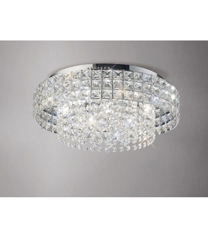 Flush Ceiling Round 7 Light Polished Chrome, Crystal - 2