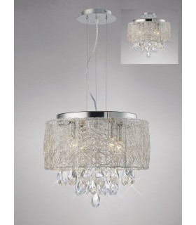 Ceiling Pendant 4 Light Polished Chrome, Crystal - 2