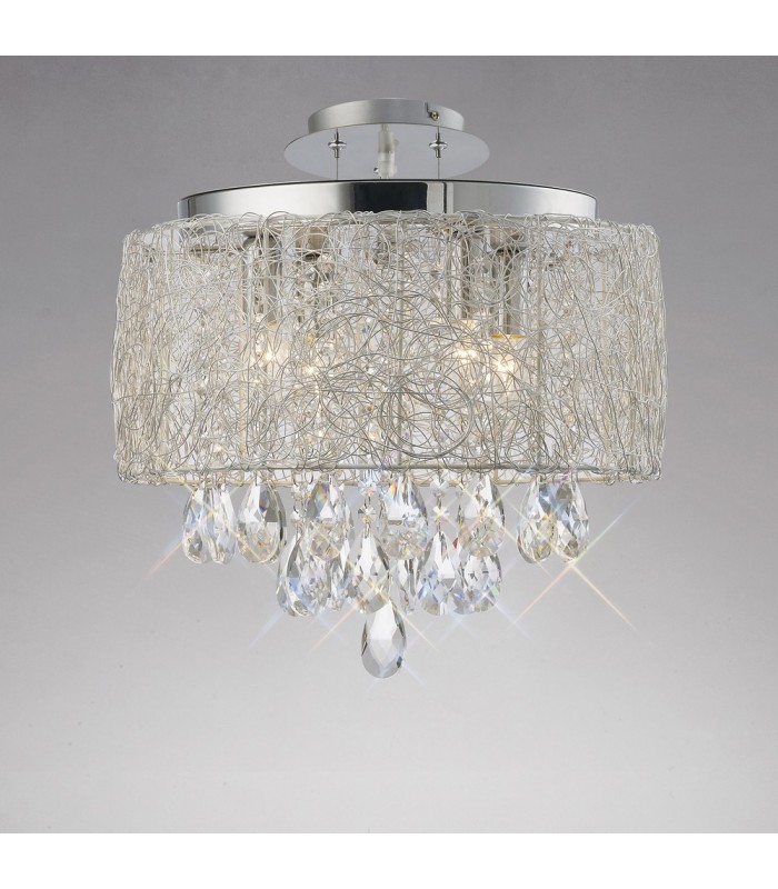 Ceiling Pendant 4 Light Polished Chrome, Crystal - 4